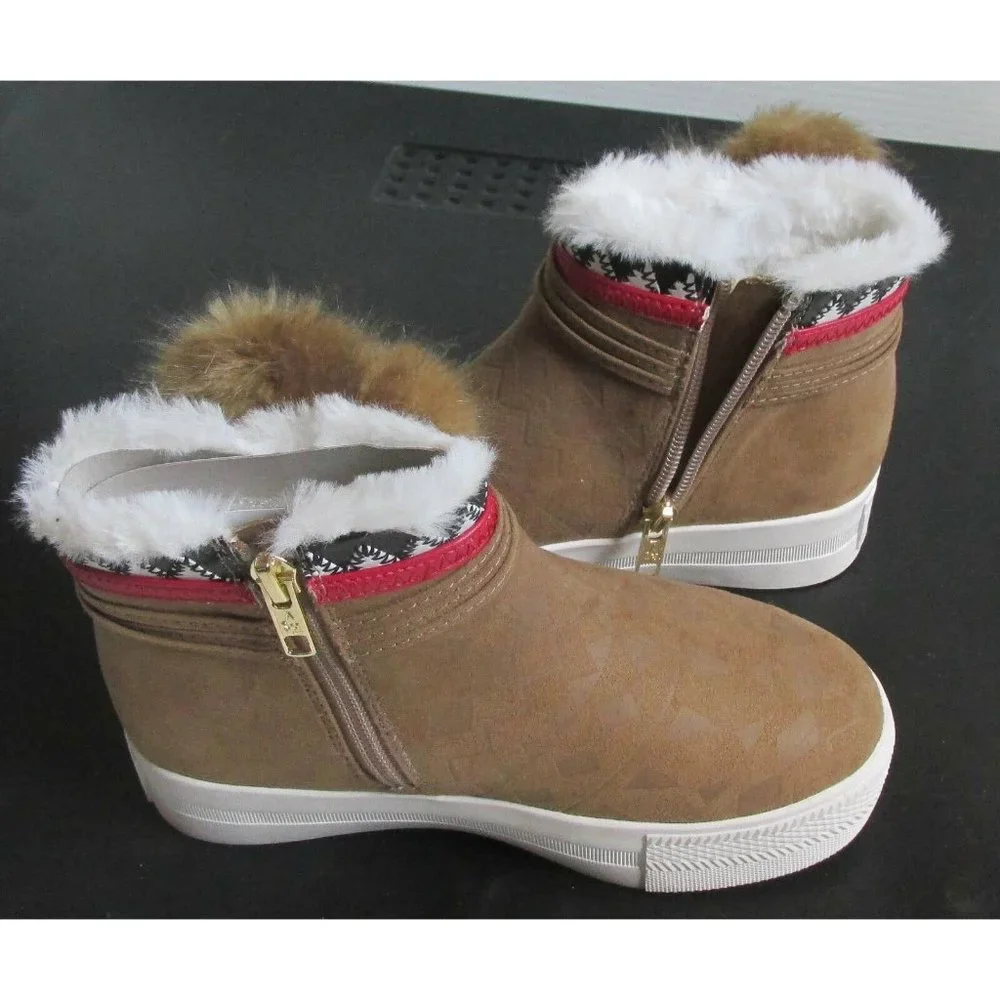New - ✪ ASH ✪ - Faux Suede FUR POM POM Sneaker BOOTIE for KIDS GIRLS